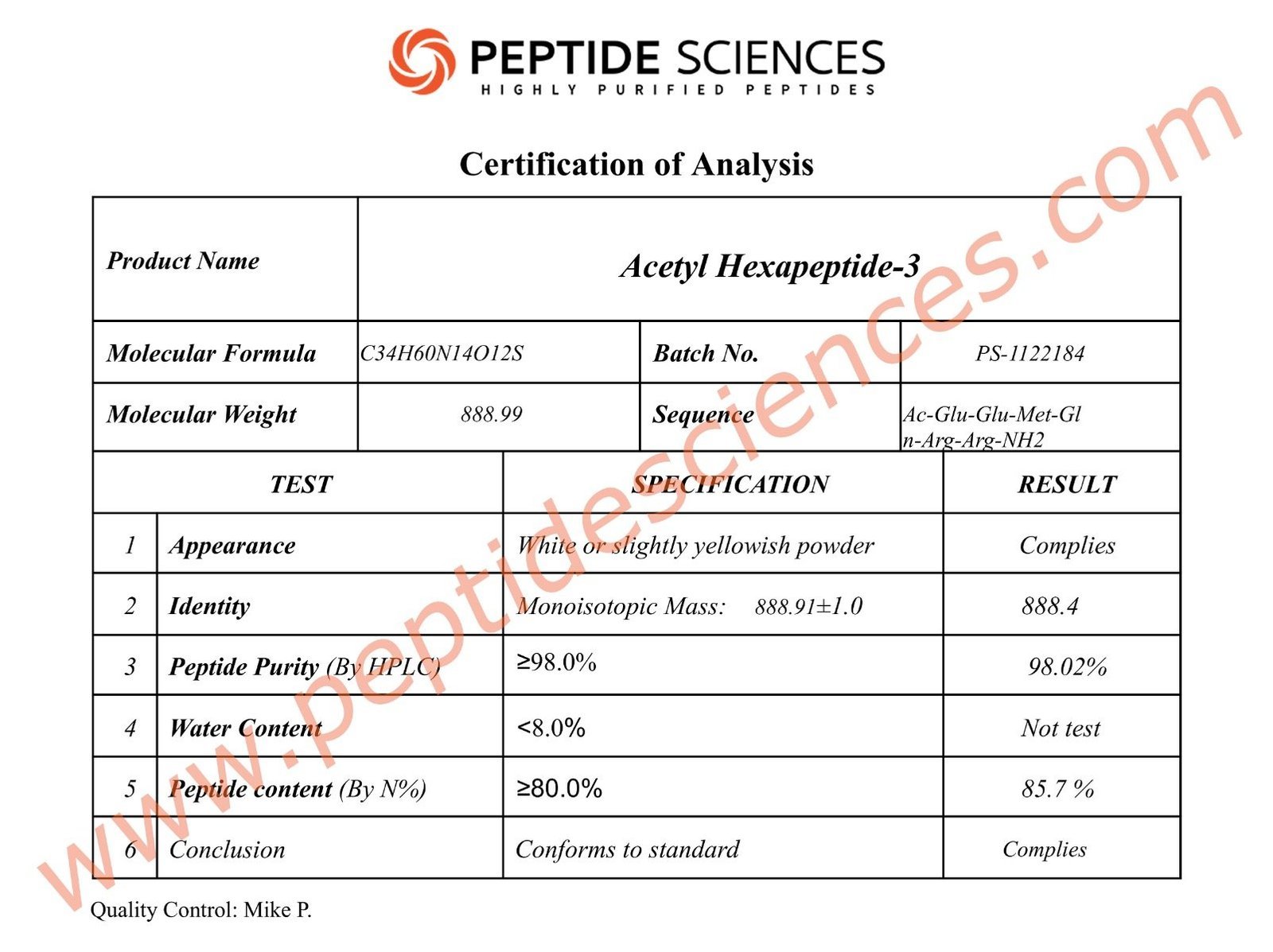 Acetyl Hexapeptide-3 (Argireline) 200mg (Topical) - Image 2